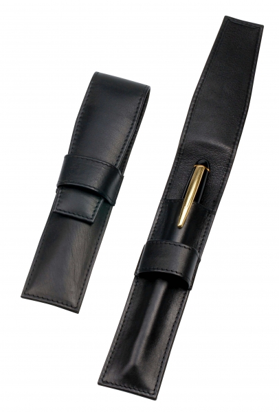 Steck-Etui mit Lasche, für ein Schreibgerät, schwarz