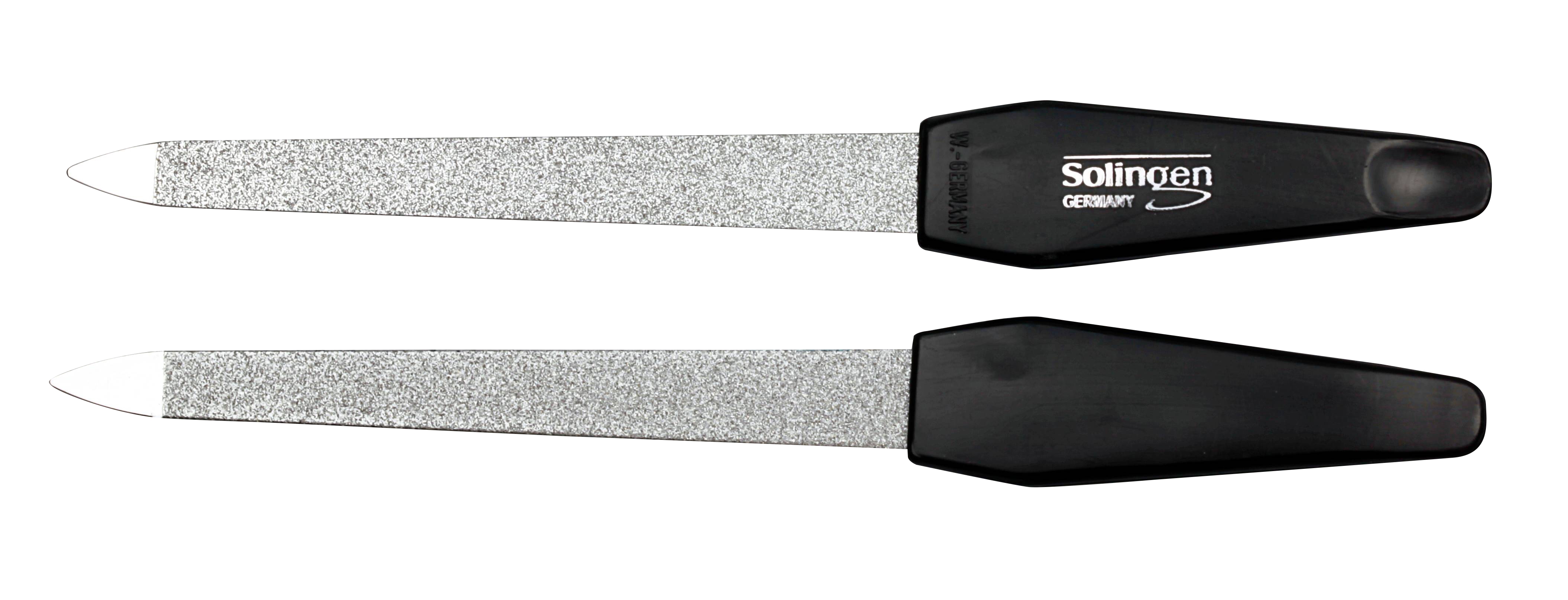 Saphir-Nagelfeile, 130 mm, Belag Blatt | GmbH grob/fein, | spitz Saphirfeilen | Hans verchromt, Nagelpflegeinstrumente Nagelfeilen/Polierer | Kniebes